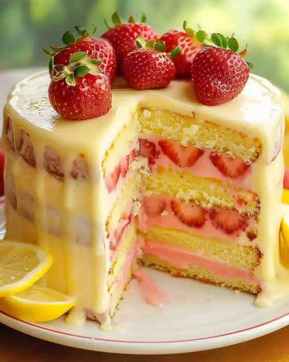 Strawberry Lemonade Buttermilk Cake