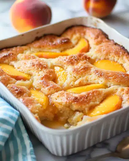 3-Ingredient Peach Dump Cake