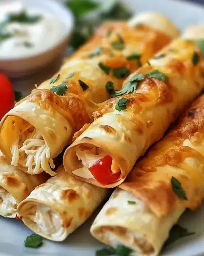 Baked Cream Cheese Chicken Taquitos