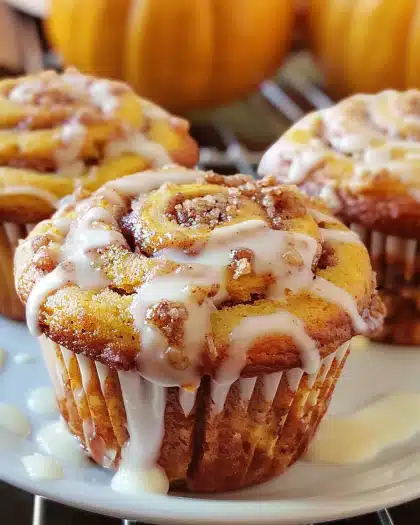 Cinnamon Roll Pumpkin Muffins
