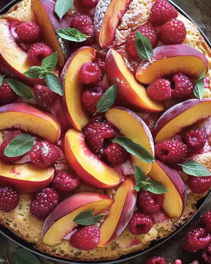 Raspberry Peach Cake