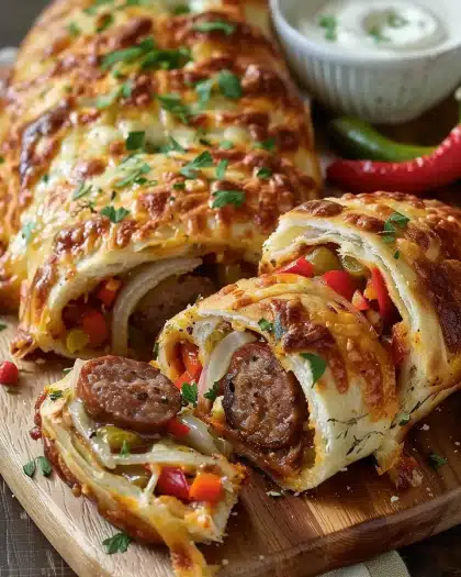 Sausage, Peppers & Onion Stromboli