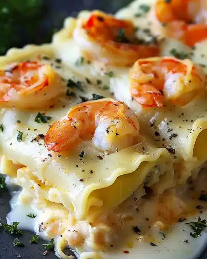 Shrimp Alfredo Lasagna Roll-Ups