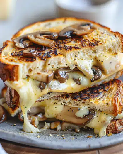 Mushroom Swiss Breakfast Grilled Cheese