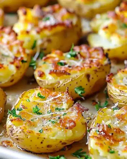 Air Fryer Baked Garlic Parmesan Potatoes