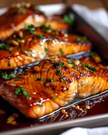 Crispy Honey Garlic Glazed Salmon Recipe