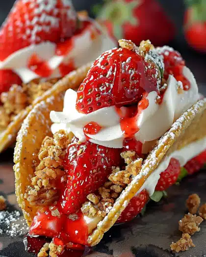 Strawberry Crunch Cheesecake Tacos