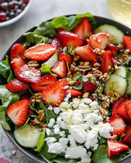 Strawberry Crunch Salad with Champagne Vinaigrette