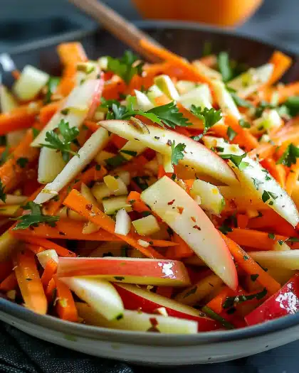 Crunchy Apple & Carrot Salad with Creamy Citrus Dressing
