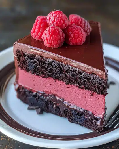 Dark Chocolate Raspberry Mousse Cake