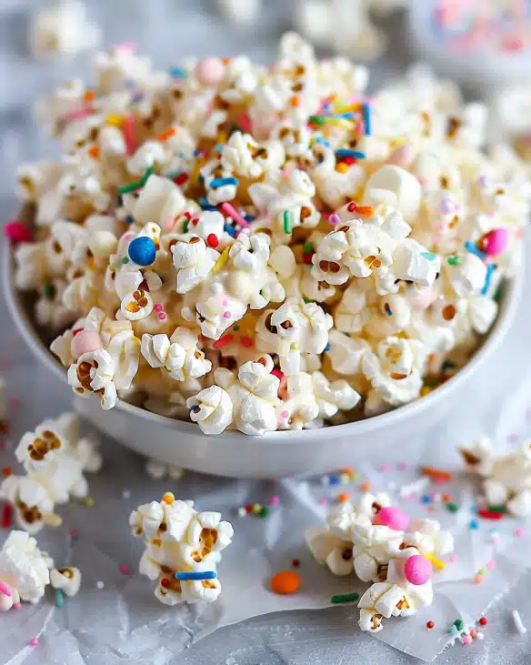 Homemade Funfetti Marshmallow Popcorn Treats Recipe