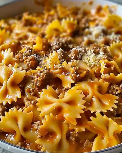 Velveeta Beef Pasta with Bowtie Noodles