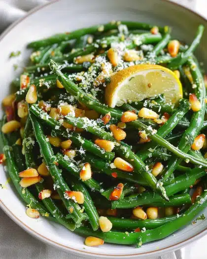 Green Beans with Pine Nuts, Parmesan, and Lemon