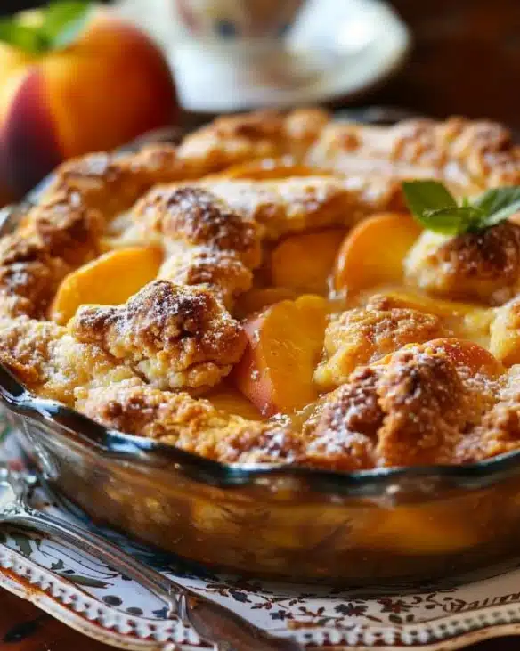 Double Crust Brown Butter Peach Cobbler