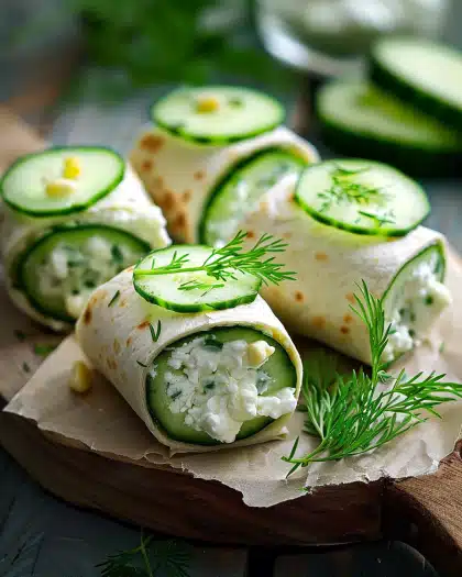 Cucumber Cottage Cheese Wraps