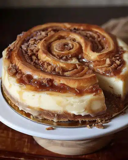 Cinnamon Roll Honeybun Cheesecake