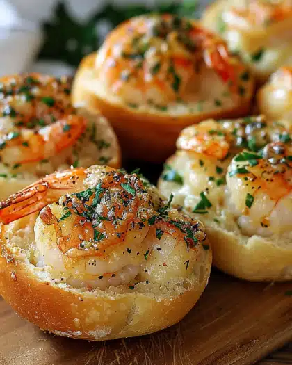 Crabby Shrimp Garlic Bread Bombs