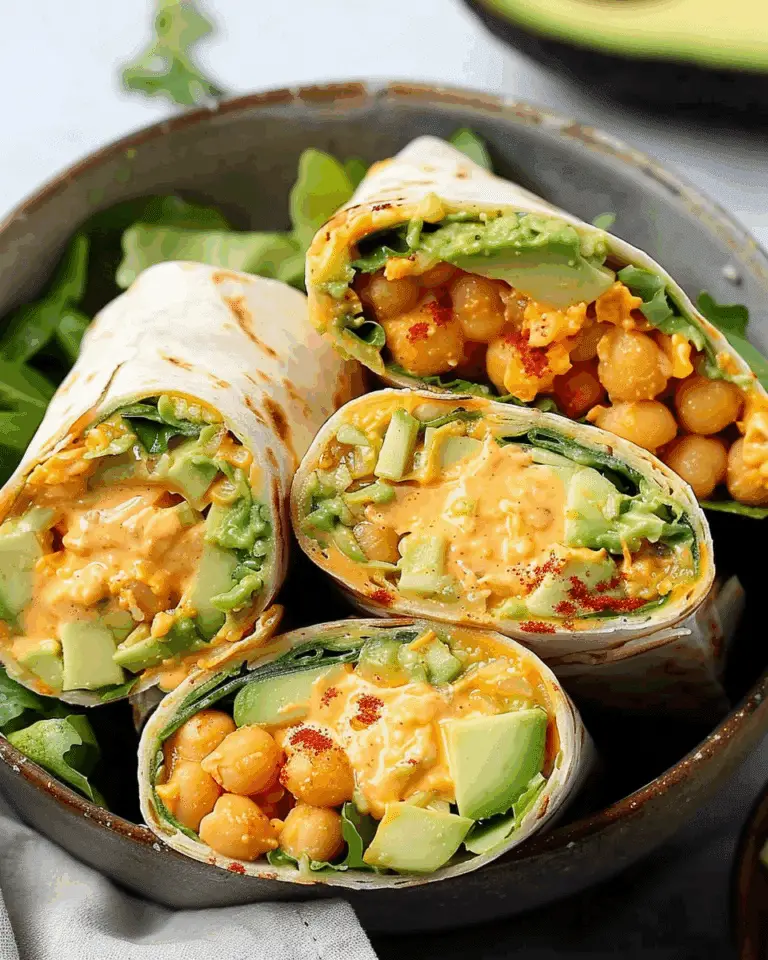 Avocado Buffalo Chickpea Salad Wraps