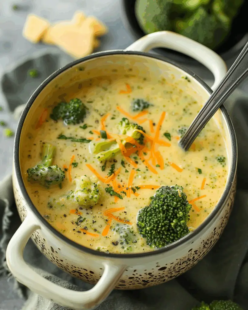 High Protein Broccoli Cheddar Soup