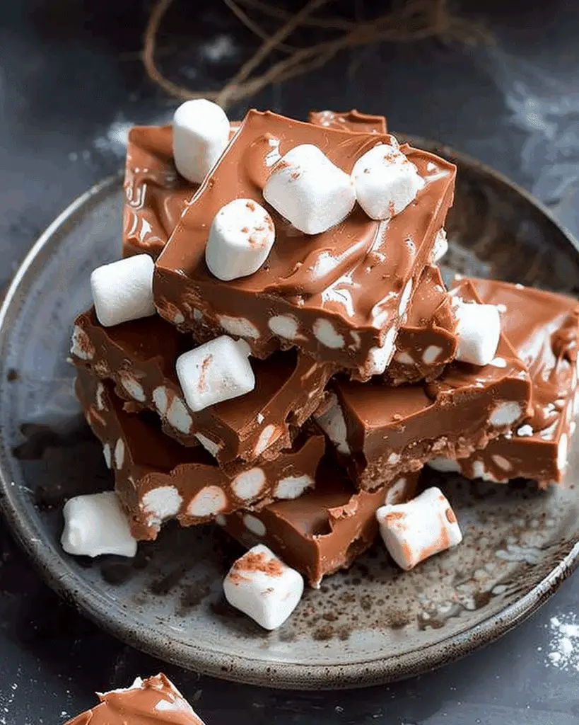 No Bake Chocolate Marshmallow Squares