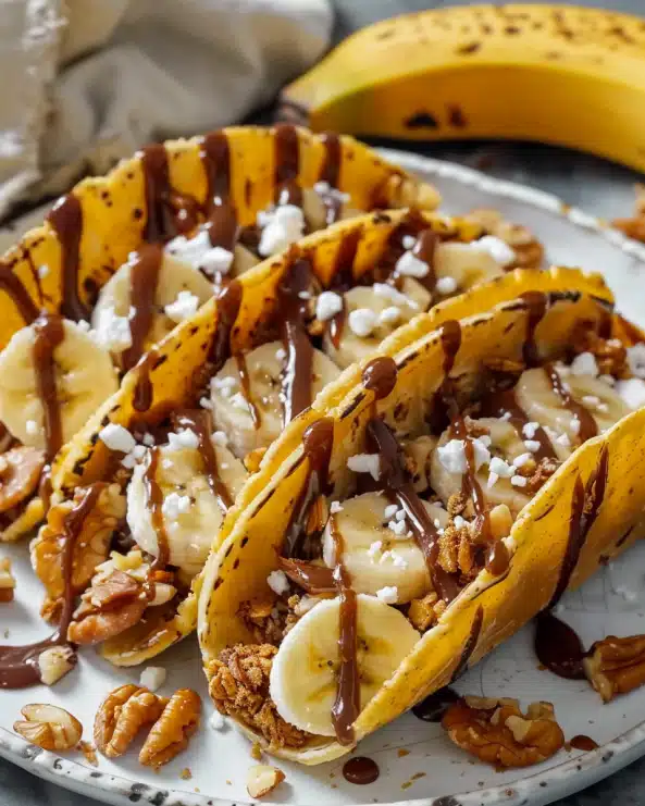 Caramel Banana Nuts Tacos