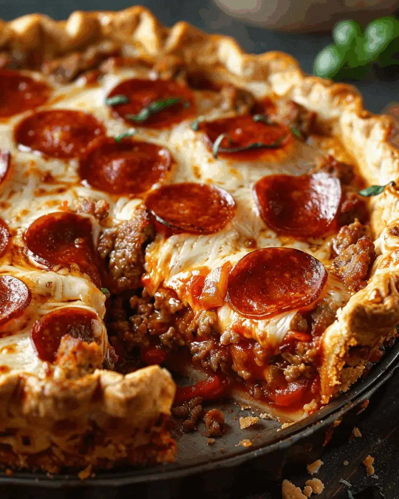 Deep Hamburger Sausage Pepperoni Pie