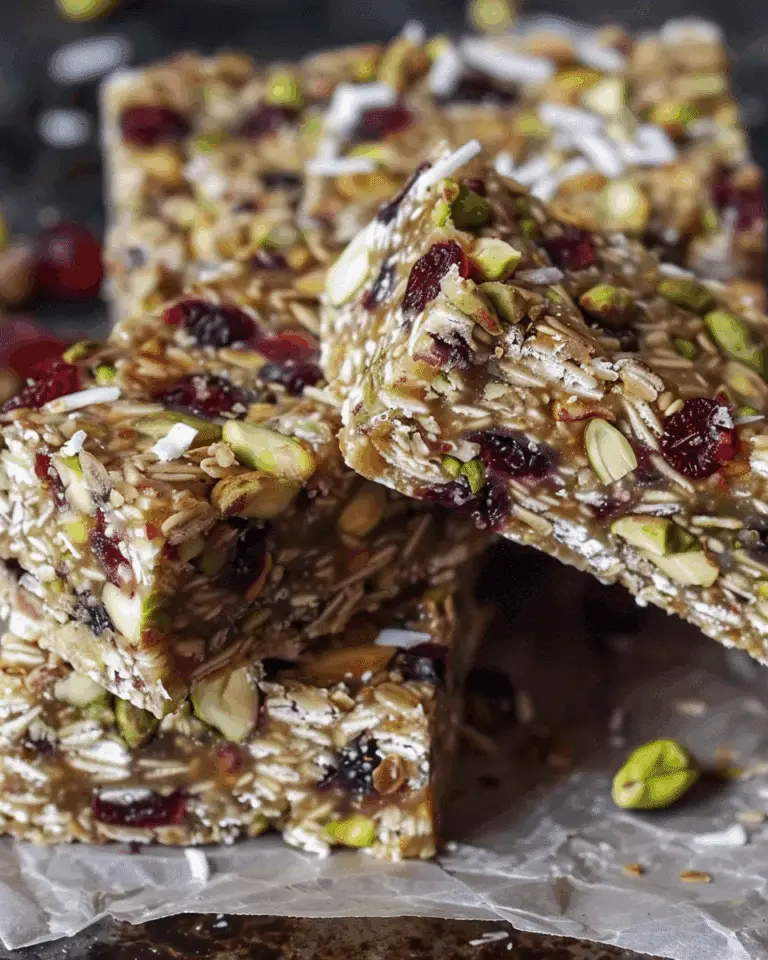 Pistachio Cranberry Coconut Energy Bars