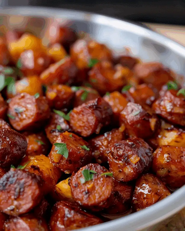 Slow Cooker Apple Kielbasa Bites