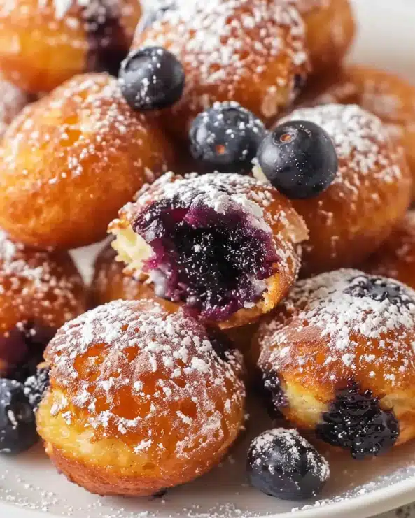 Air Fryer Cottage Cheese Blueberry Donut Holes