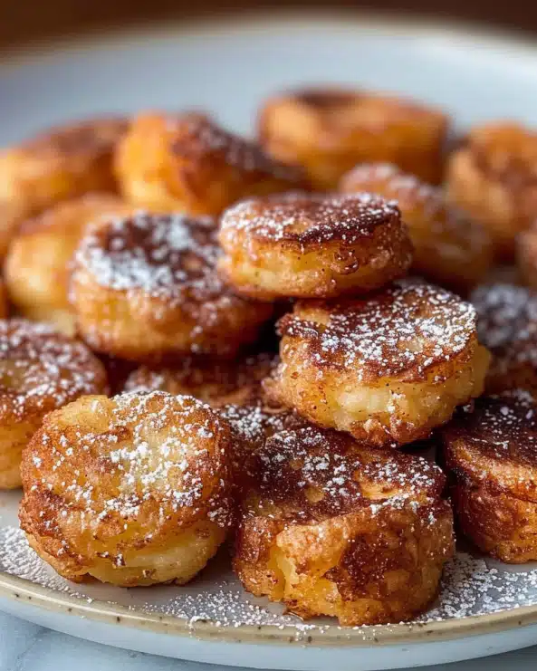 Cinnamon Apple Cottage Cheese Pancake Bites (Air Fryer or Oven)