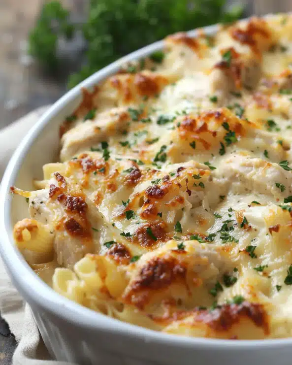 Chicken Alfredo Bake