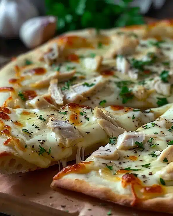 Roasted Garlic White Chicken Pizza