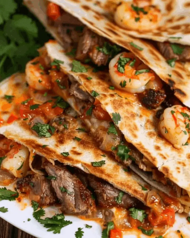 Creole Steak and Shrimp Quesadillas