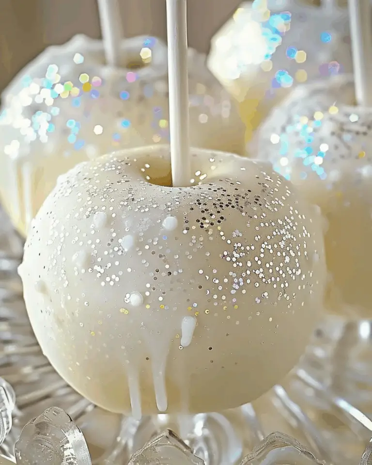 White Sparkle Candy Apples – Elegant, Crunchy & Edible Glam