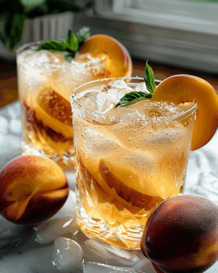 Refreshing Ginger Peach Fizz Drink