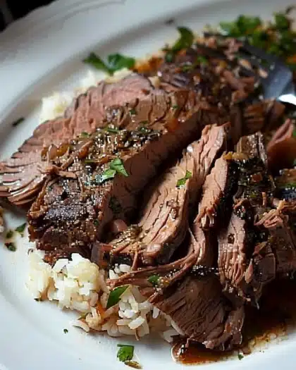 Super Simple Slow Cooker Fall Apart Roast Beef