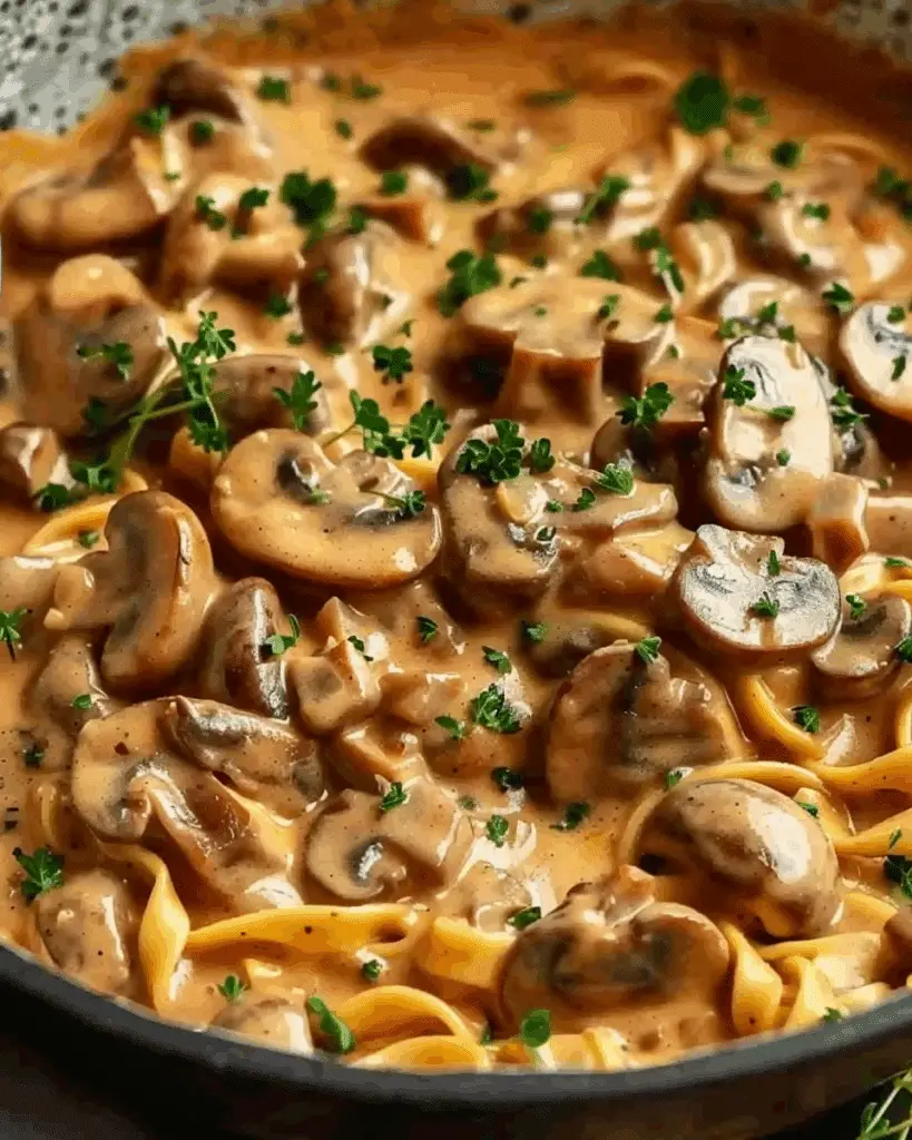 Mushroom and Seitan Stroganoff