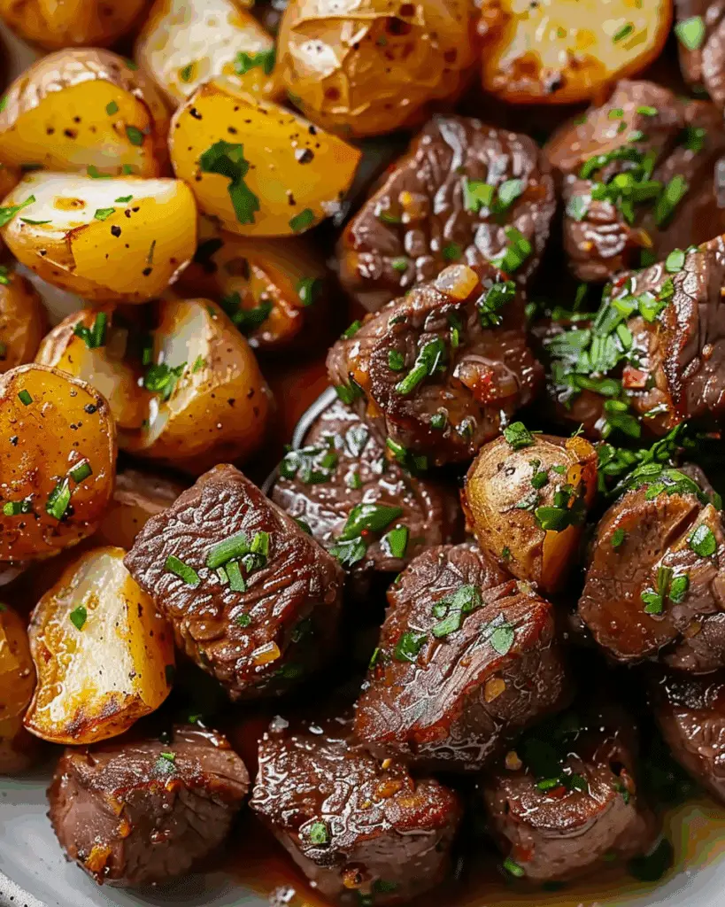 Garlic Butter Steak Bites and Potatoes (Tender & Crispy!)
