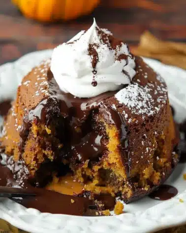 Crock Pot Pumpkin Chocolate Lava Cake