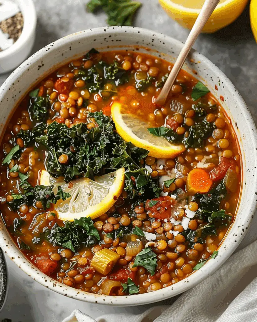 Aegean Lentil–Kale Soup