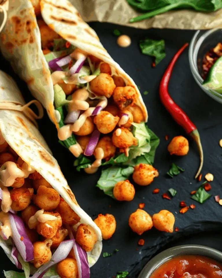Spicy Buffalo Chickpea Wraps