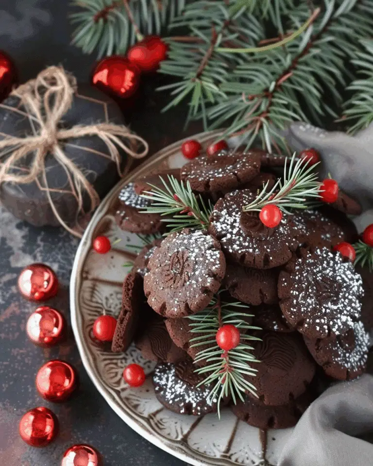 Chocolate Holly Berry Cookies