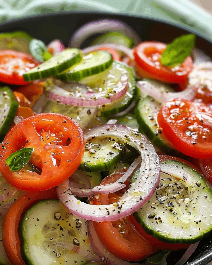 Marinated Cucumber, Onion, And Tomato Salad