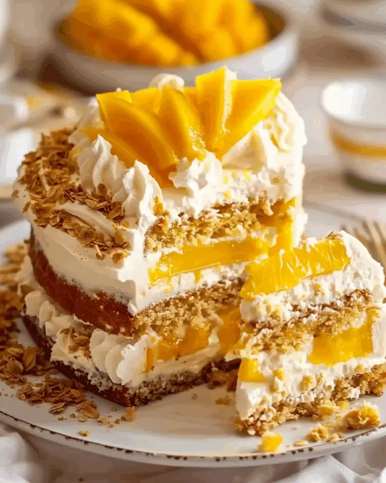 Mango Cream Graham Cake – A Chilled Slice of Sunshine