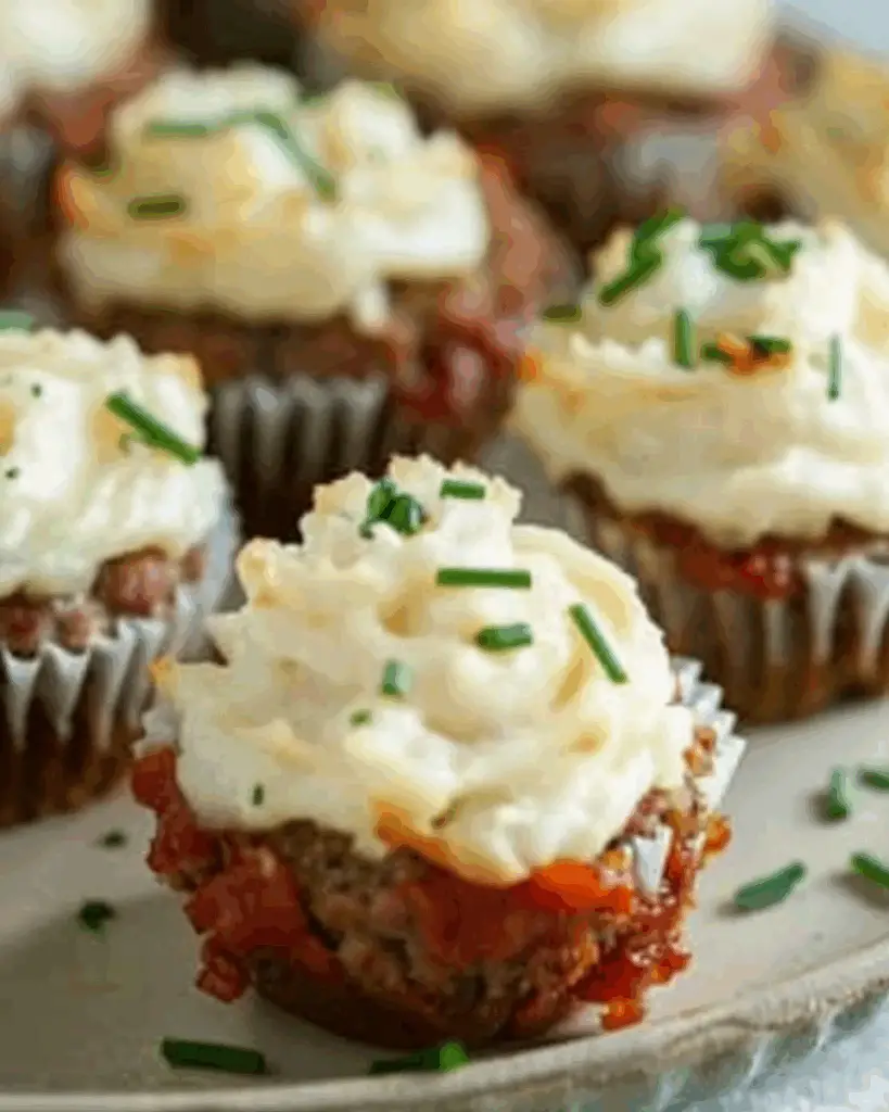 Mini Meatloaf Muffins with Mashed Potato Frosting