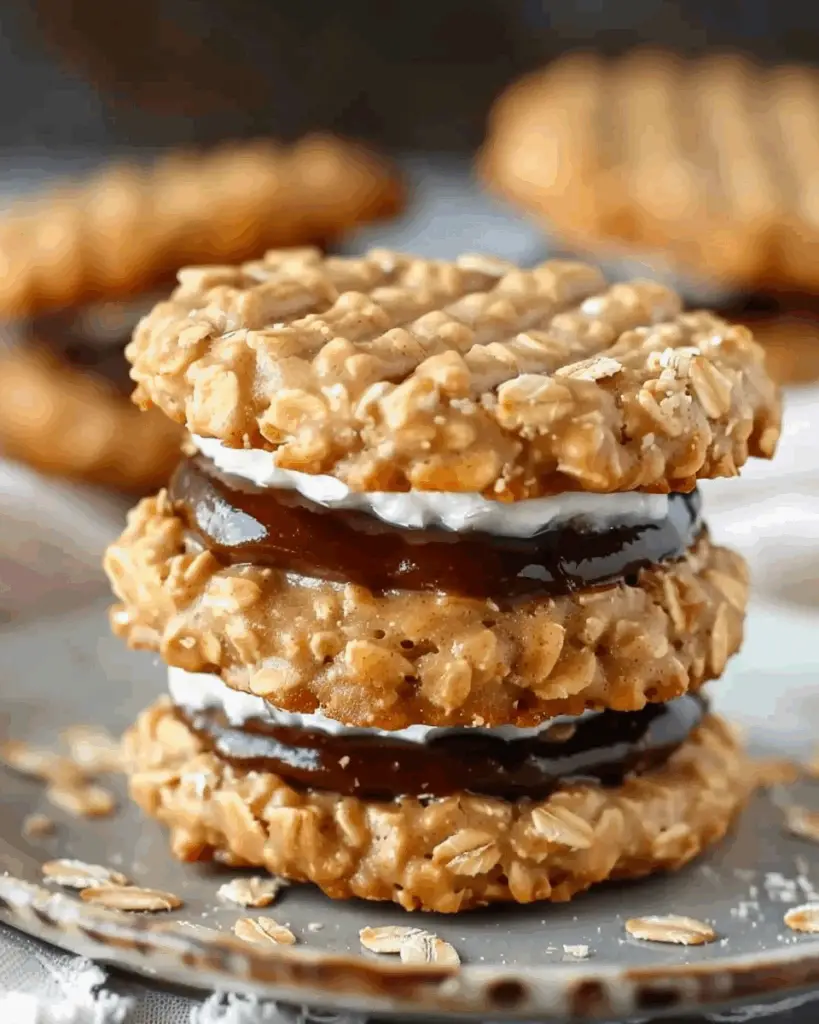No-Bake Peanut Butter Oatmeal Sandwich Cookies