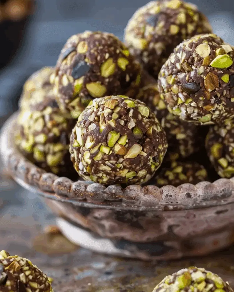 Pistachio & Dark Chocolate Crunchy Snack Balls