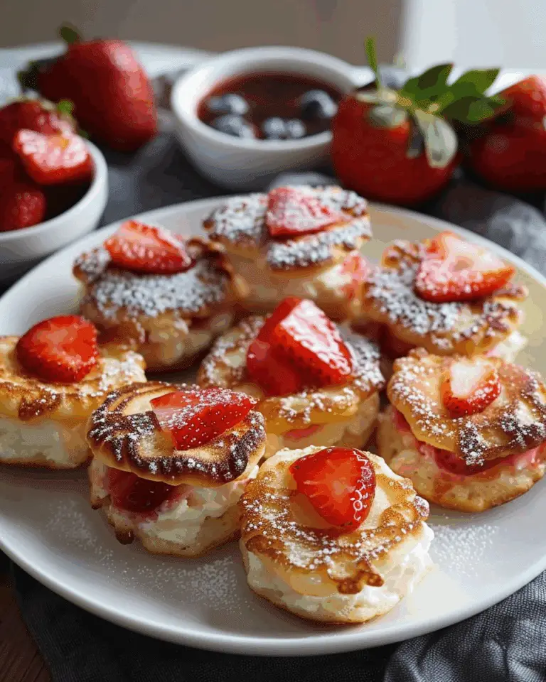 Strawberry Vanilla Cottage Cheese Pancake Bites