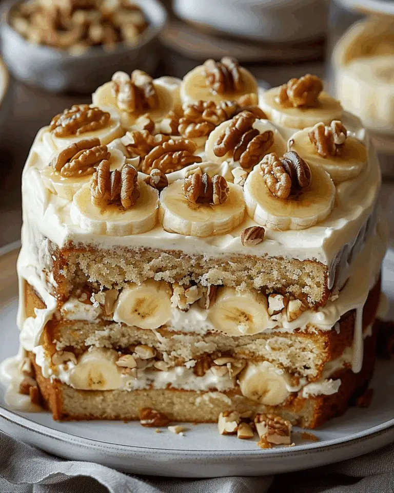 Heavenly Banana Walnut Cream Cake
