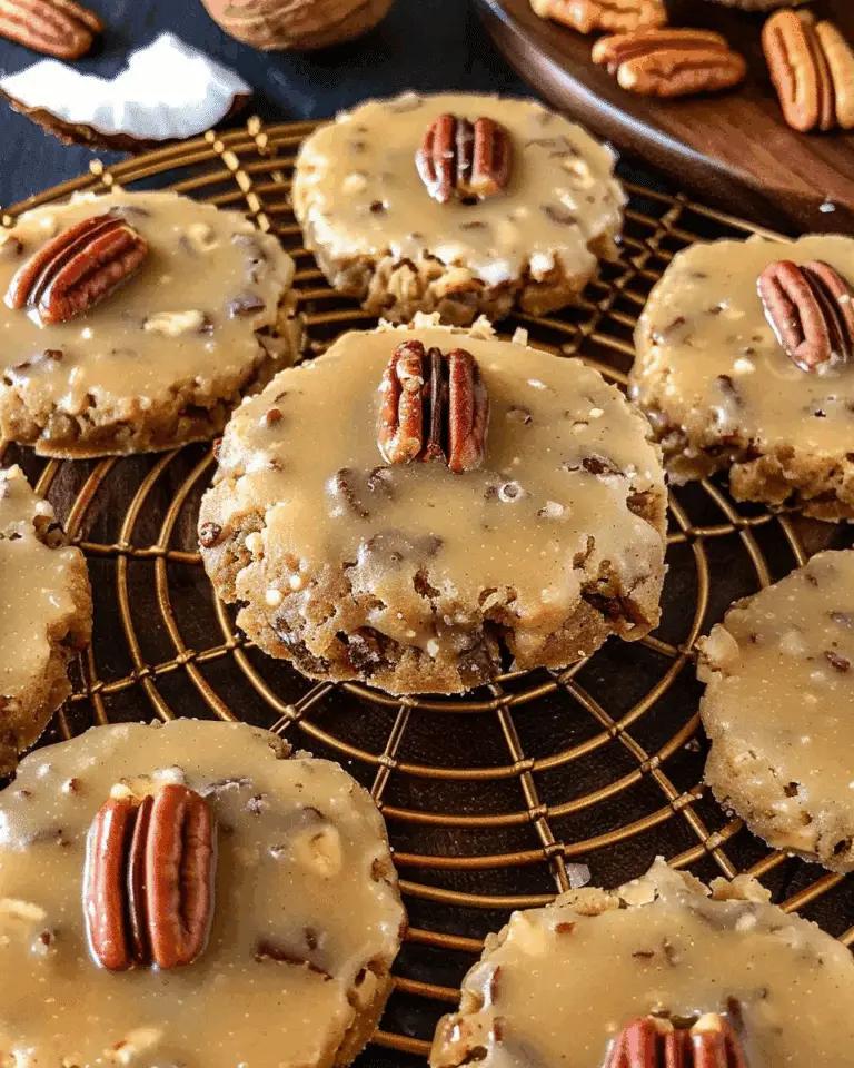 No-Bake Coconut Pecan Praline Cookies